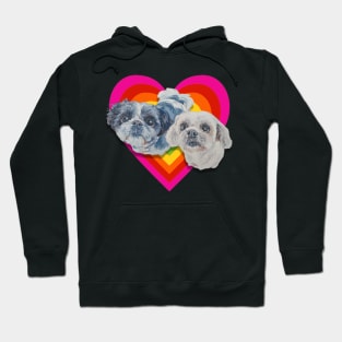 Super cute Shiz Tzus on a rainbow heart! Hoodie